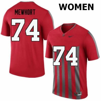 NCAA Ohio State Buckeyes Women's #74 Jack Mewhort Throwback Nike Football College Jersey VVT4745RU